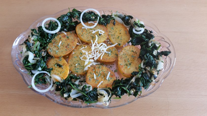 Potato-spinach spread