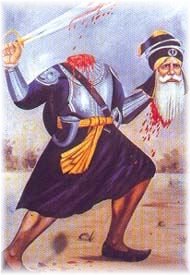 Baba Deep Singh Ji with his head in one hand