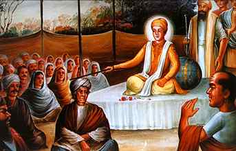 Guru Har Krishan, the 8th Guru reciting verses from the Bhagavad Gita