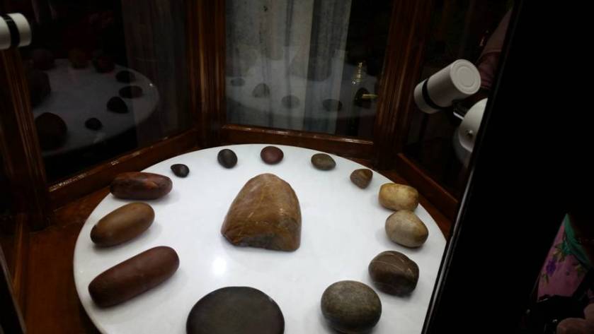 The 13 polished stones used as weights by Guru Nanak Ji